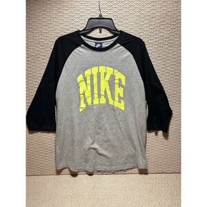 Vintage Nike‎ 3/4 Gray/Black 3/4 Sleeve Shirt